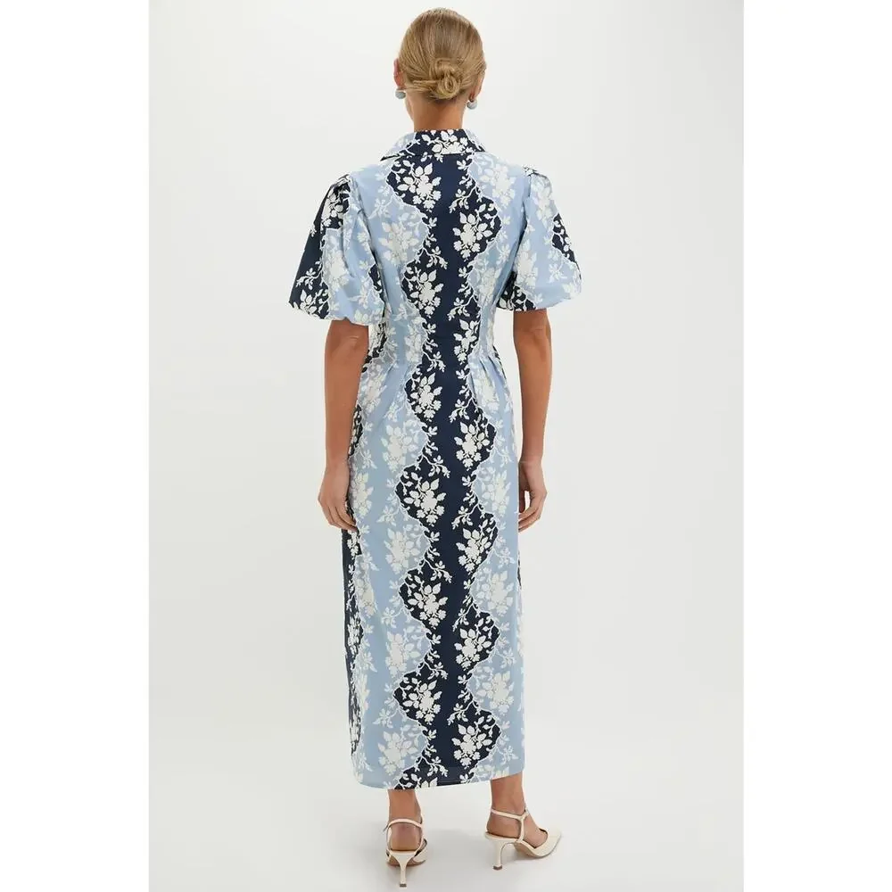 Tuckernuck Navy and Light Blue Floral Maxi Dress - Picture 2 of 7
